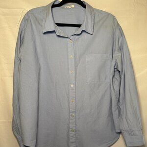 Maurice's Women's XX-Large Blue Button Up Collared Long Sleeve Shirt Cotton